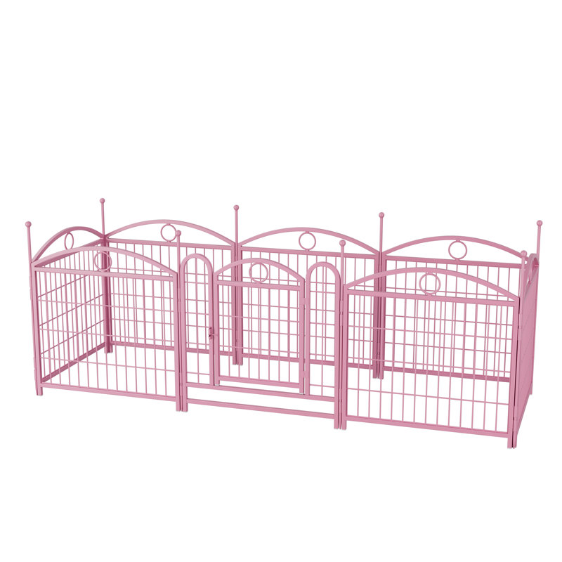 Parc pour chien de 24 pouces à 8 panneaux - clôture pour animaux pliable robuste en métal avec porte, enclos d'exercice extérieur pour petits / moyens / grands chiens