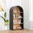 4-Tier Black Arched Bookshelf, 43" Tall Arched Bookcase with Storage Shelves