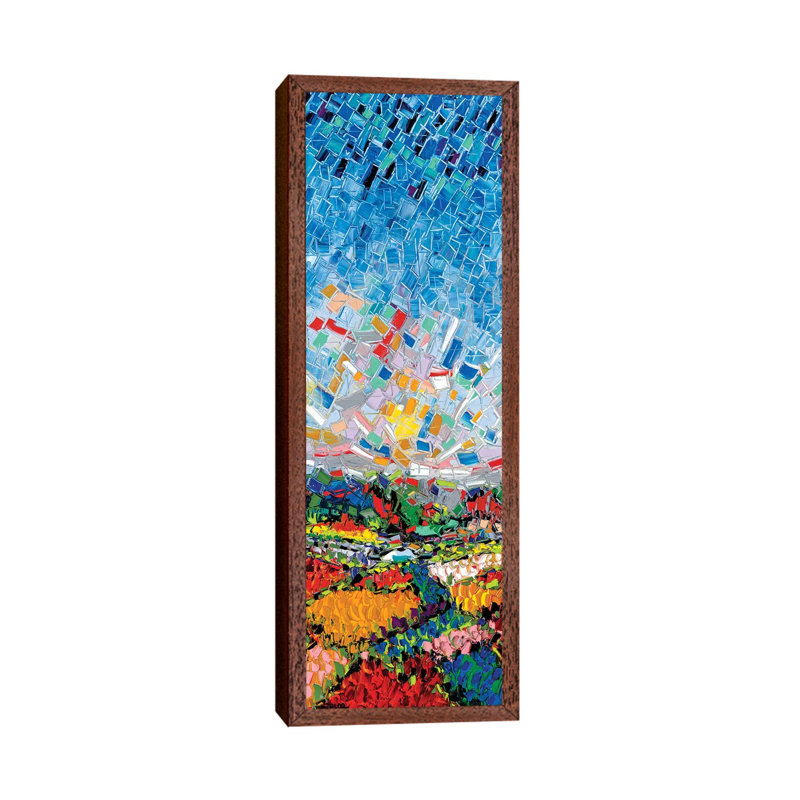 Glorious Fields by Joachim Mcmillan - Panoramic Painting on Canvas, 152.4cm H x 50.8cm W x 3.81cm D, Brown Framed