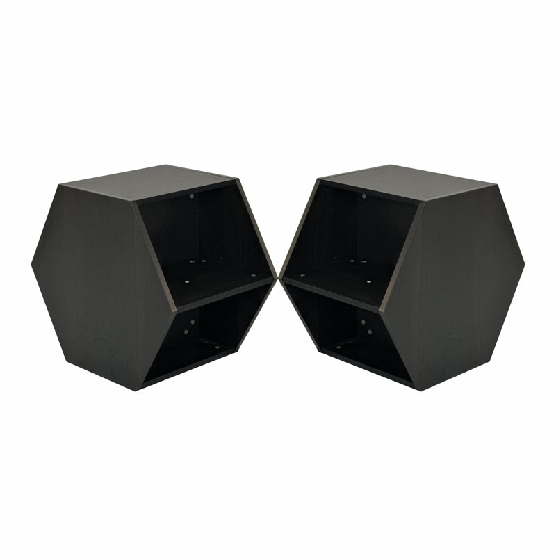 Hexagonal Coffee Table(Set of 2), Black