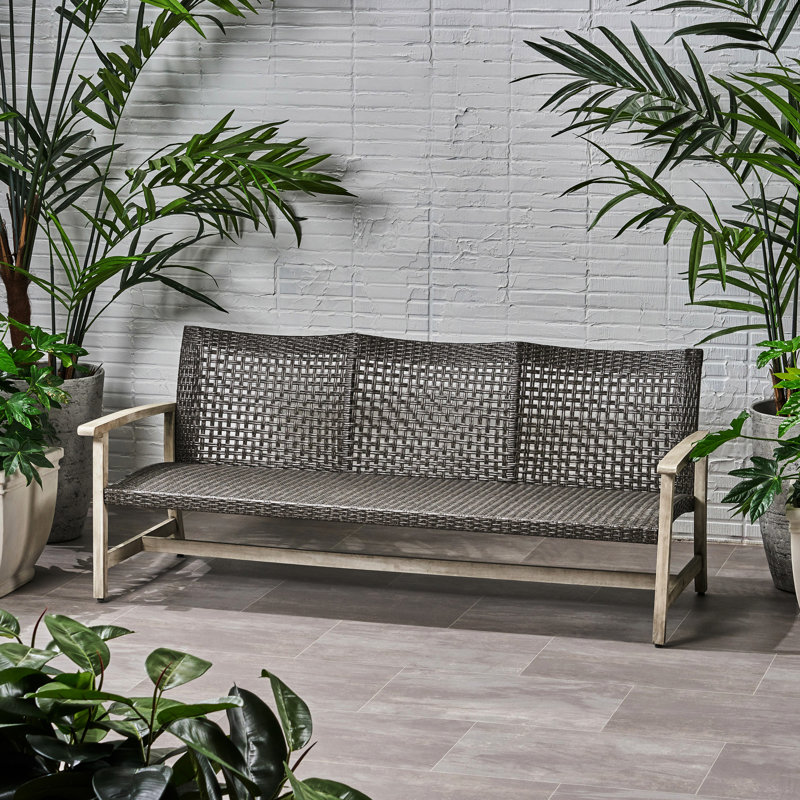 Outdoor In Grey, 3 Seater With And Strong Iron Accents Spacious Grey Robust Metal, Gray