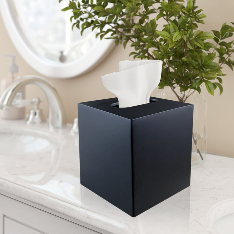 Tissue Box Cover, Matte Black