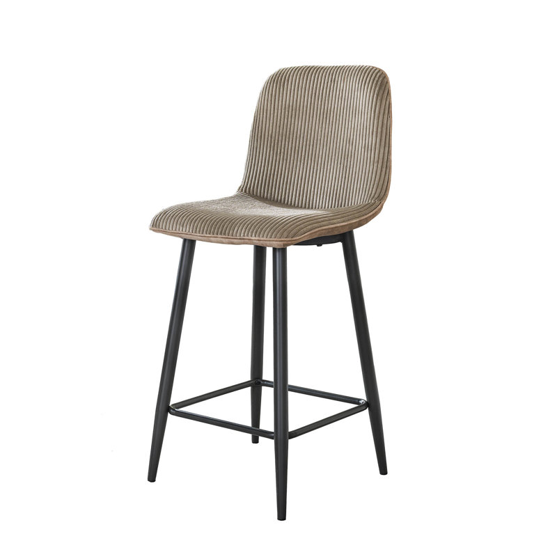 Kittanning Upholstered Counter Stool with Metal Frame, White