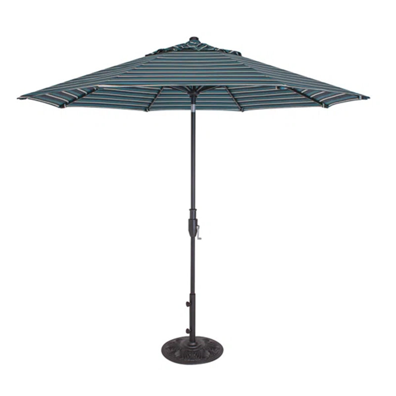 Parasol de marché Glide Tilt Octagon, H 93,1 po x l 87,9 po x P 87,9 po, Rayures bleu marine