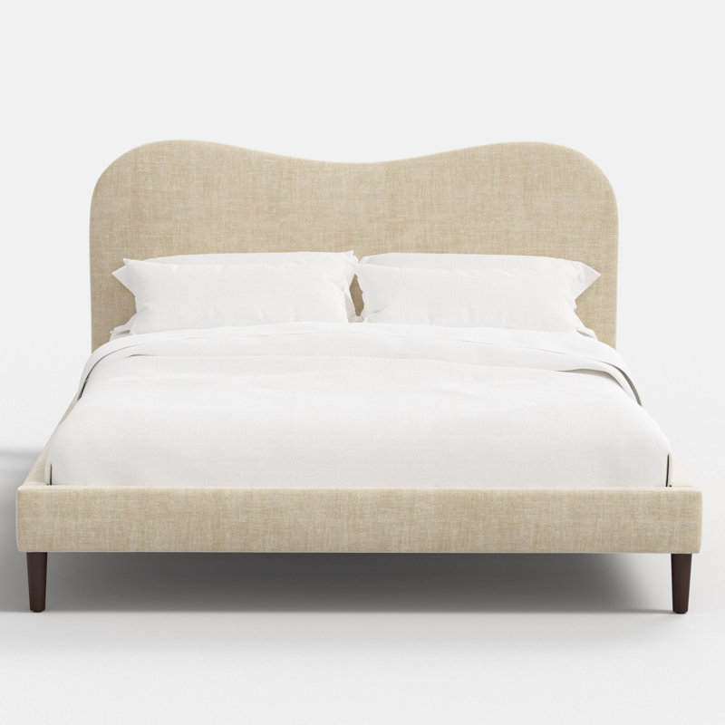 Lit plateforme Heylen Wave, Beige, Simple