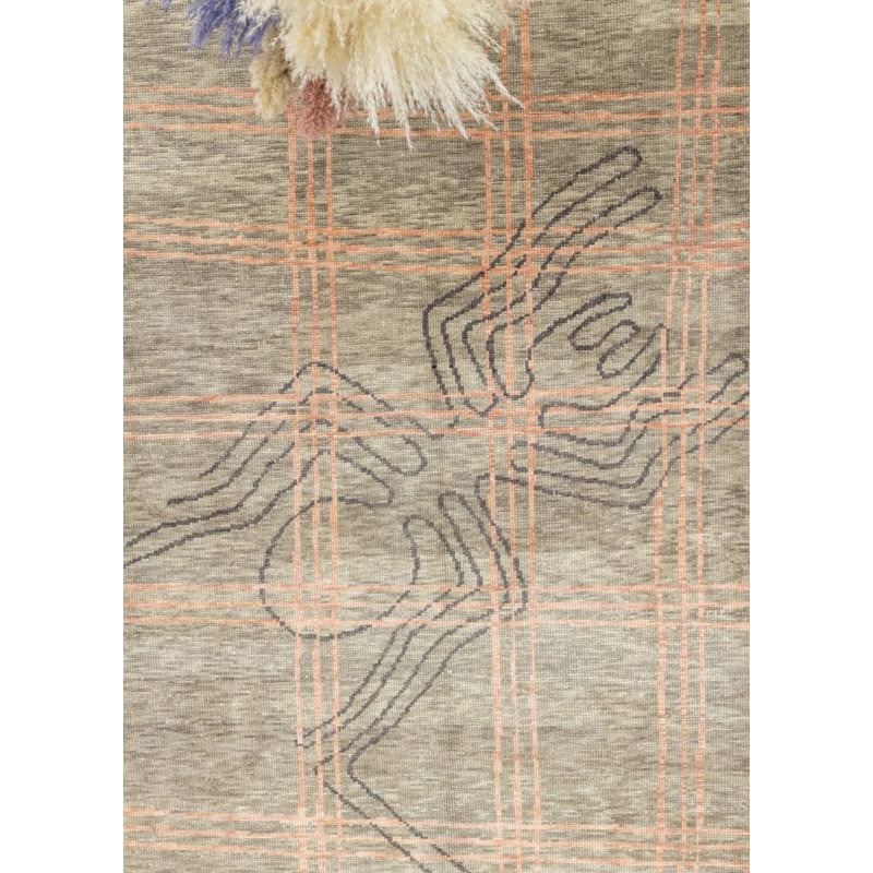 Tapis en laine tissé à la main brun clair