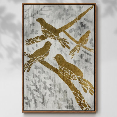 «Four Calling Birds - Gold Leaf Holiday», reproduction sur toile