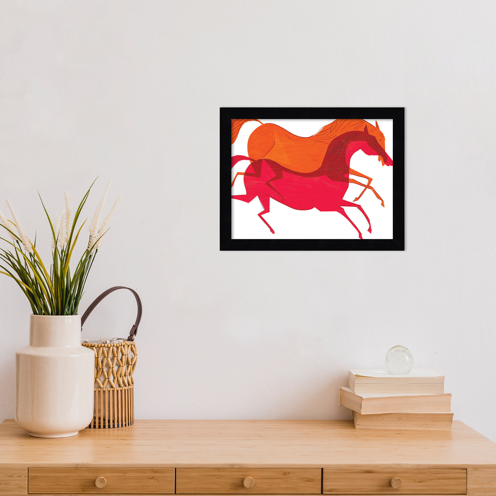 Horses Print by Richard A. Allen, Black, 10" H x 13" W