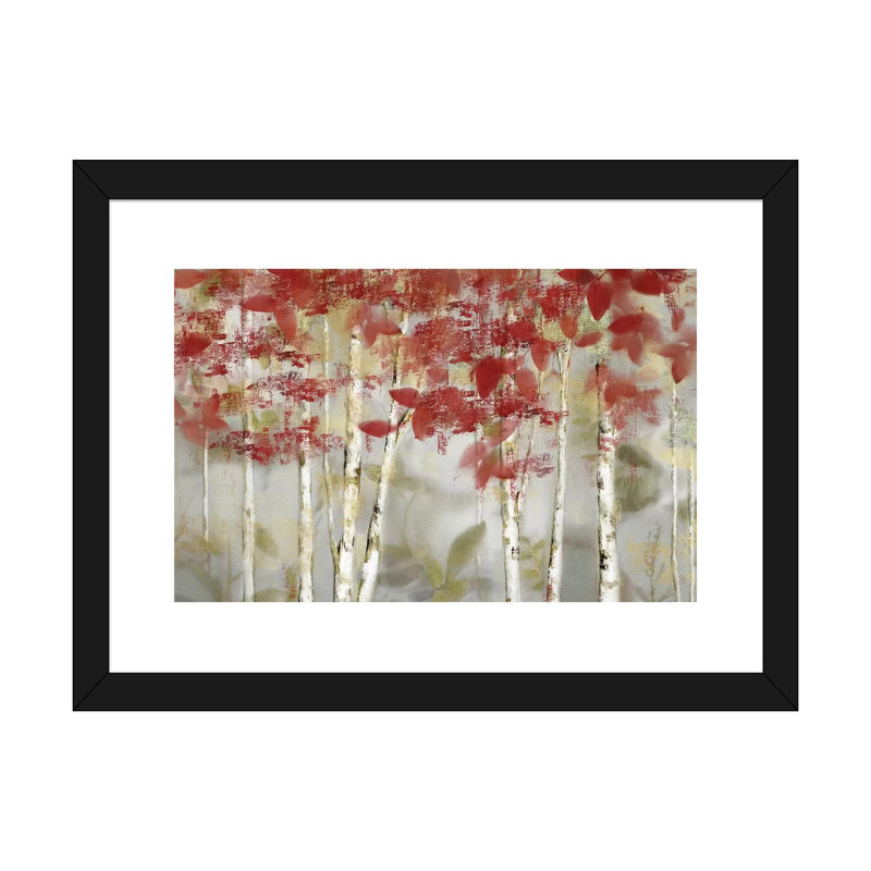 «Autumn Forest» - Impression encadrée sur papier, H 16 po x l 24 po x P 1 po, Papier beaux-arts encadré noir