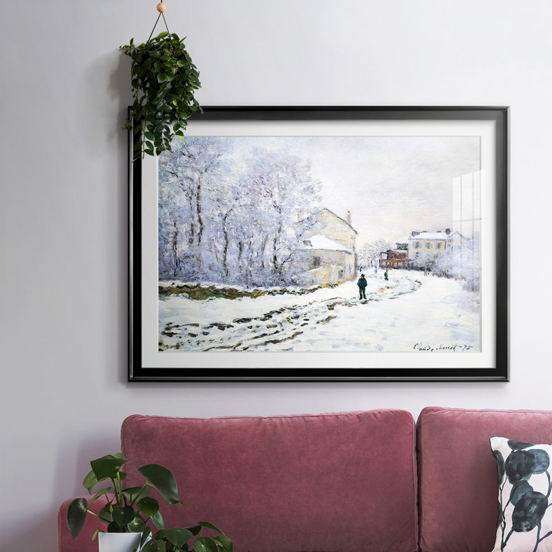 «Snow In Argenteuil», 1875, reproduction d'art sur papier, Noir, H 30 po x l 44 po x P 1,5 po