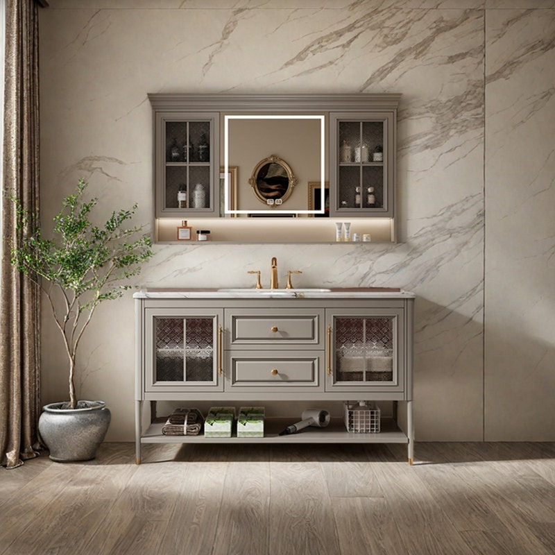 Armoire de salle de bain haut de gamme américaine moderne, H 31,5 po x l 55 po x P 19,6 po