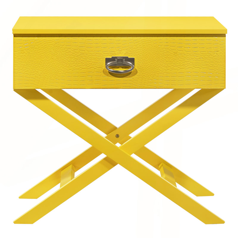 Table de chevet élégante et contemporaine, Jaune