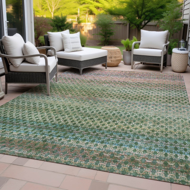 Machine Washable Indoor/Outdoor Cadence ACN2158 Abstract Rug, Rectangle 5' x 7'6"