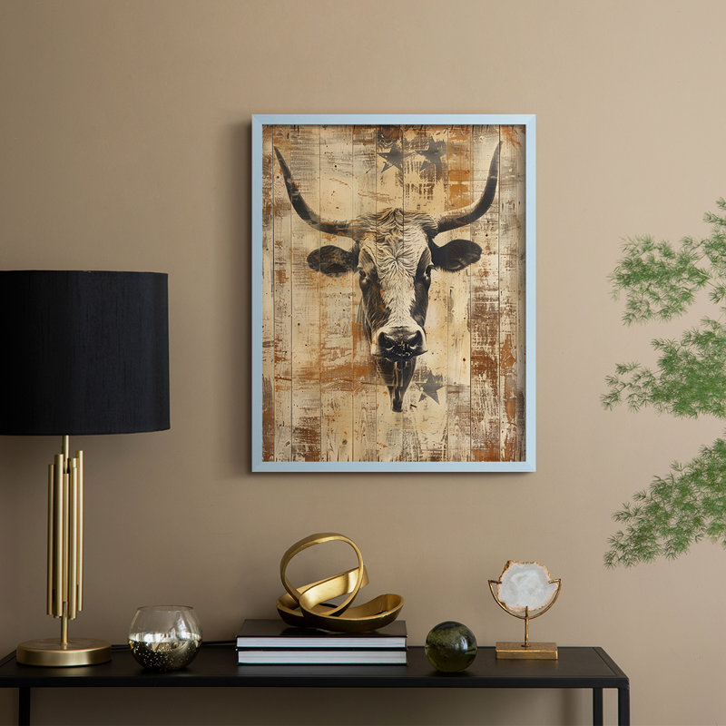 ANIMALS Series DII, reproduction encadrée - bois massif, H 30 po x l 24 po, Bleu