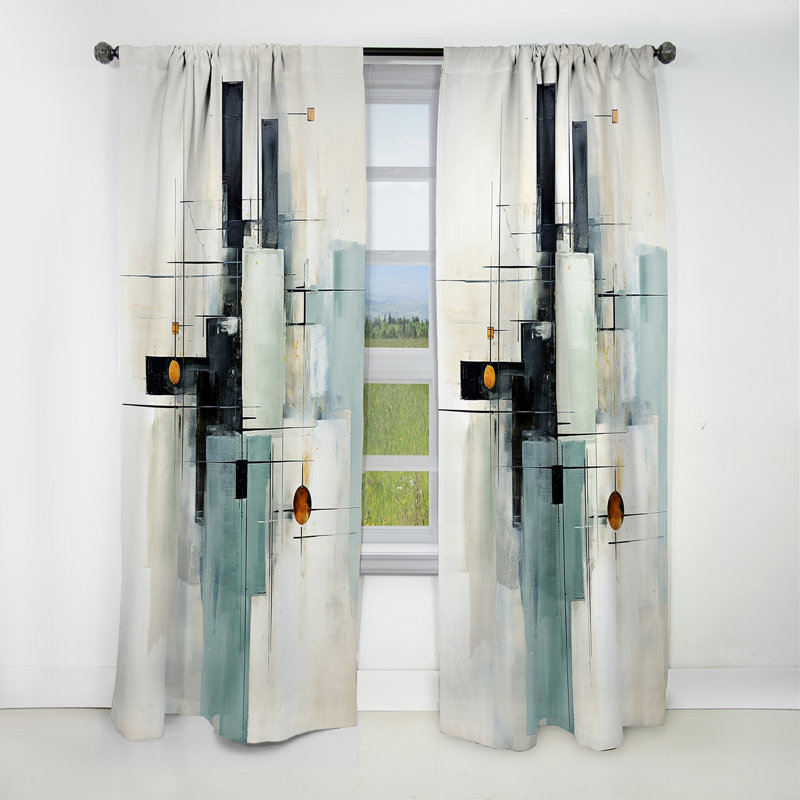 Eichler - Suprematism Abstract Blackout Curtain - 1 Panels, L 52 po x L 108 po