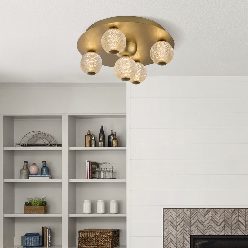 Balaguer Acrylic LED Flush Mount, Gold