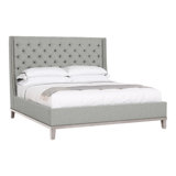Michael Weiss King Tufted Upholstered Low Profile Panel Bed