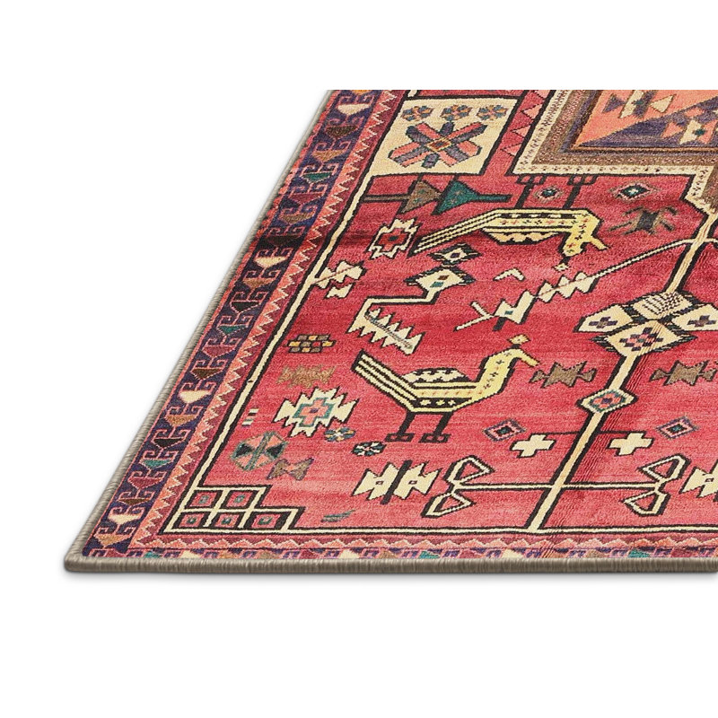 Tapis rouge/vert traditionnel, Rectangle 4 pi x 6 pi