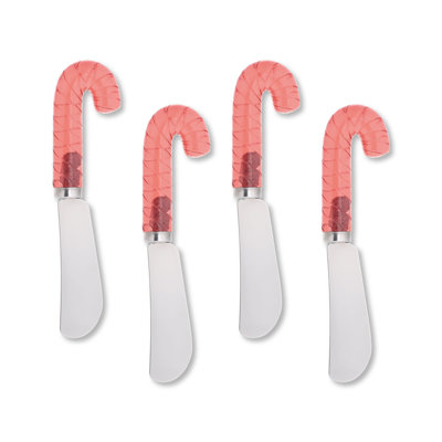 Candy Cane Transparent Polyresin Cheese Spreader, S4
