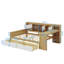 Lit de jour en L en bois avec sept armoires de rangement et deux tiroirs, un lit polyvalent avec une table d'étude intégrée-2083457573-2083457572