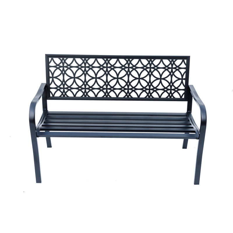 Banc de jardin entièrement en acier pour un attrait intemporel, Noir