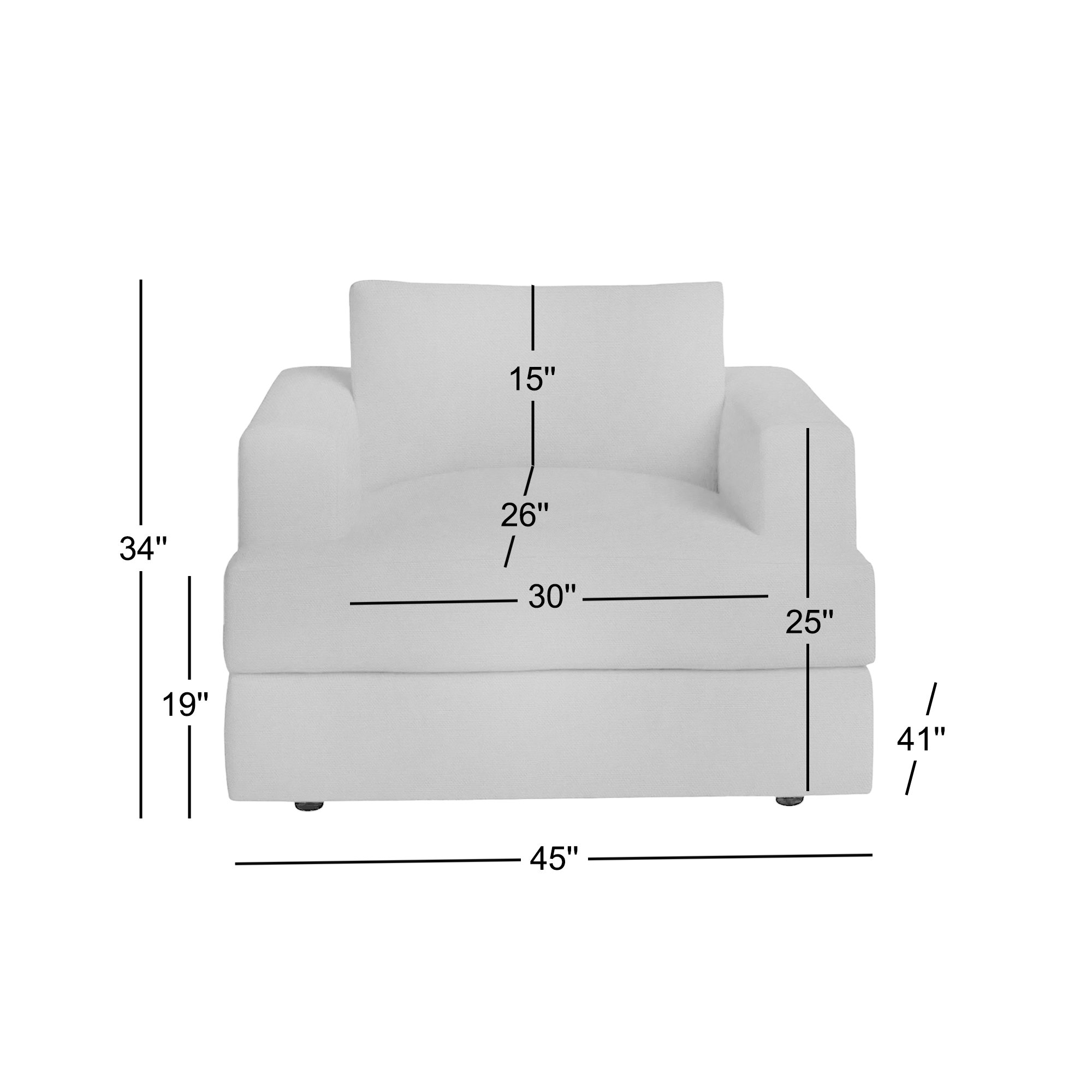 Cayden Upholstered Chair And A Half, Lena Off White Performance Linen Blend