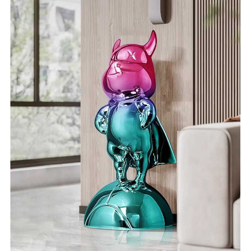 26.77" Resin Decorative Objects, Green/Pink