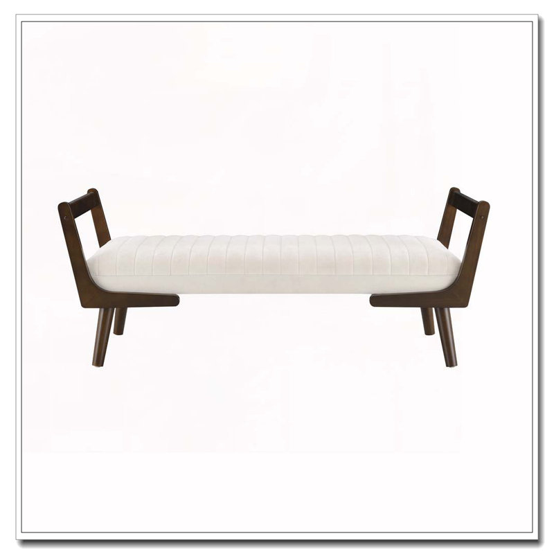52" Upholstered Bench, Beige
