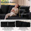Canapé d'angle modulaire compressé en forme de U de 277 cm de large avec méridienne et pouf, 3 pièces, revêtement en velours côtelé, assise profonde, ressorts ensachés et 5 coussins pour salon, aucun assemblage requis, noir-1657819416-1657819420