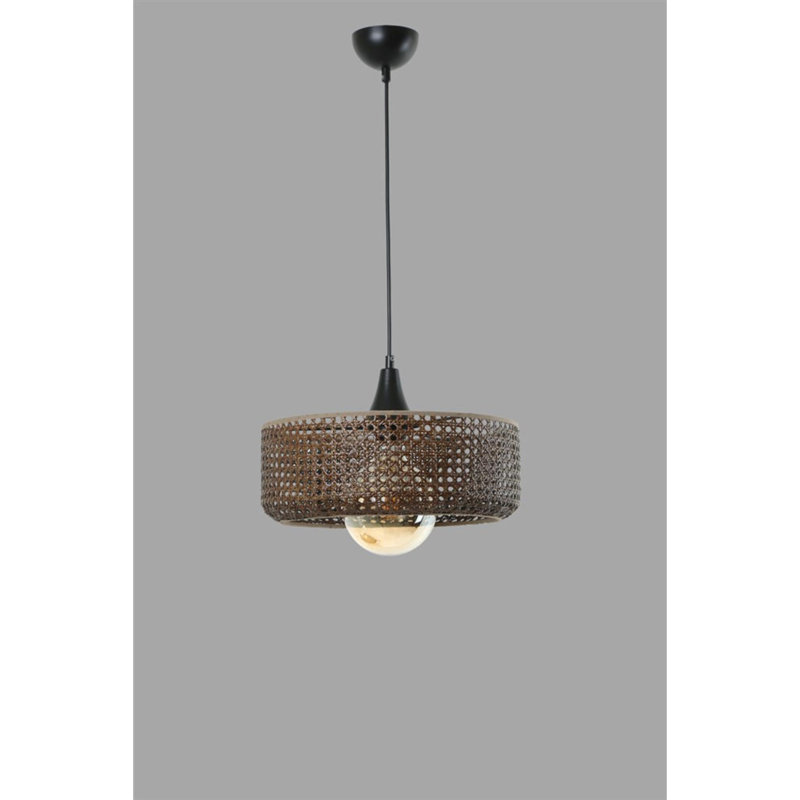 Lustre élégant en rotin, hauteur réglable, 27,6 po de diamètre x 5,9 po de hauteur | Design bohémien et scandinave, douille E27 (40 W maximum) | Élégant luminaire pour décoration intérieure du Sud-Ouest et de la campagne