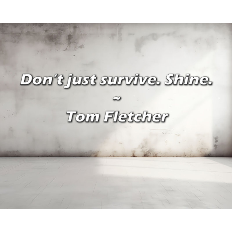 Citation de Tom Fletcher: Ne vous contentez pas de survivre. Briller., H 20 po x l 24 po