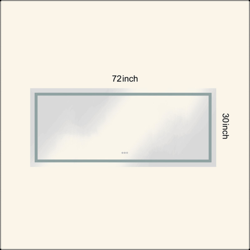 Miroir de salle de bain DEL, 72 po x 30 po