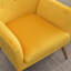 Élégante chaise jaune avec housse en velours et dossier à oreilles - assemblage de boutons requis,