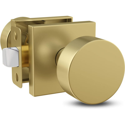 Mega Handles Suana Reversible Interior Door Knob with Square Rosette | Modern Stainless Steel Passage Door Lock for Bedrooms, Bathrooms & Hallways