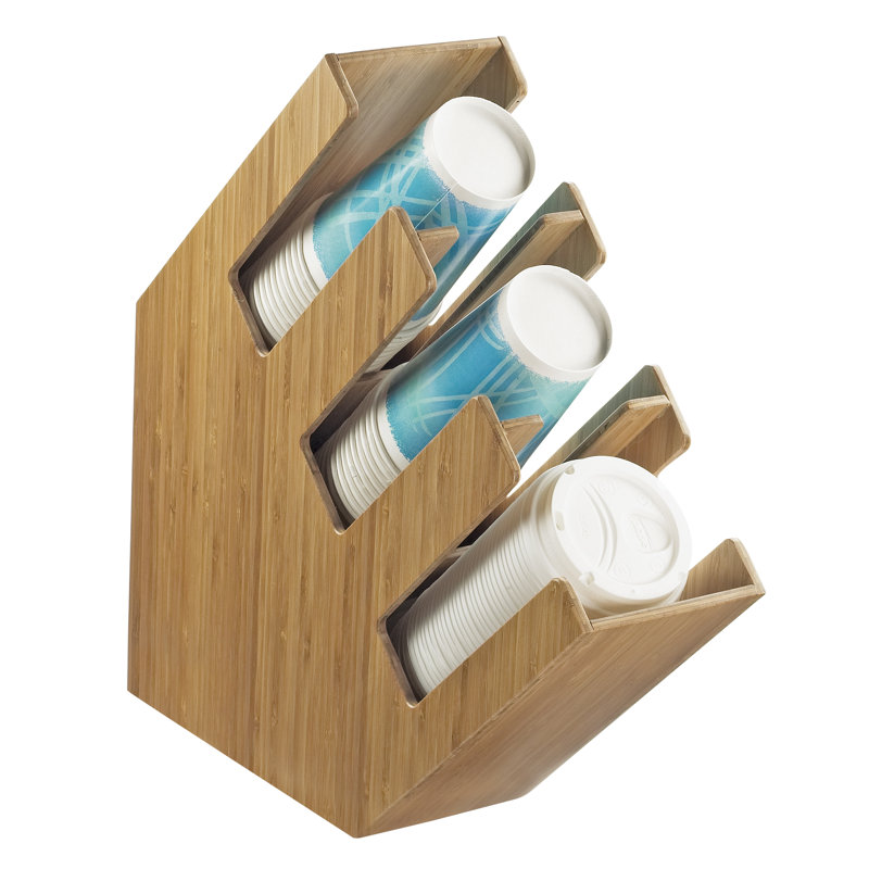 Rangement en bambou pour tasses et couvercles