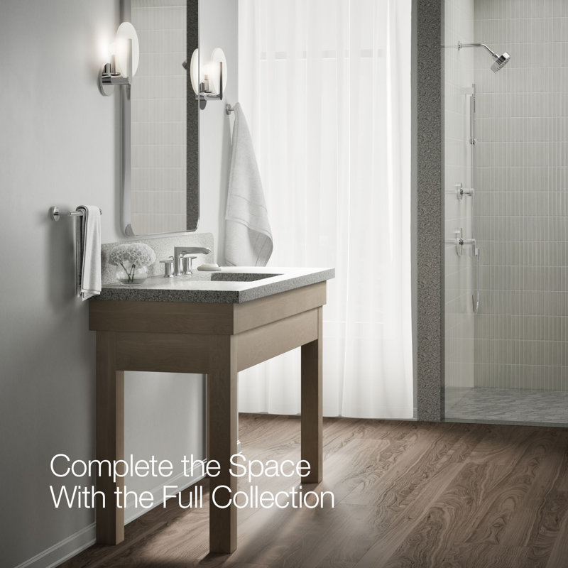 Kohler Hint Widespread Bathroom Faucet with Pop-Up Drain Assembly, 3 Hole 2-Handle Bathroom Sink Faucet, 1.2 gpm