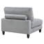 Revêtement modulaire contemporain en velours côtelé gris 6 pièces Contemporary - 2 fauteuils sans accoudoirs, sièges d'angle, repose-pieds avec coussins