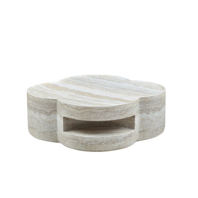 Table basse ronde en faux marbre 31,5 po Clover
