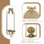 Ensemble de 2 appliques murales miroir avec cadre en métal arqué, couleur or-1991440225