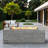 Mgo Propane Outdoor Rectangular Fire Pit With Side Cutout Handles, Steel Burner, Adjustable Flame Control, Lava Rocks And Rain Cover-1917980998