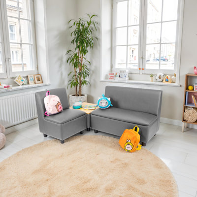 Ensemble 3 pièces de chaise et canapé modulaire avec table de bout Kid Comfort
