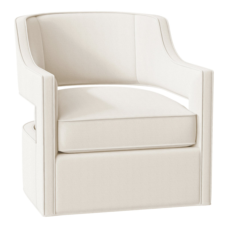 Phoebe Upholstered Swivel Armchair, Perigold Pierson Snow
