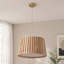 Lustre tambour 4 lumières en bois de ferme moderne avec finition dorée