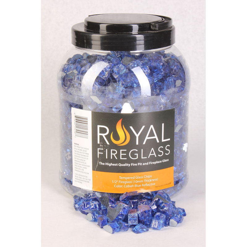Pot 10 lb FIREGLASS 1/2 "COBALT Refl, H 0,5 po x l 0,5 po x P 0,5 po, Cobalt; cobalt