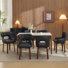 360° Swivel Faux Leather Upholstered Dining Chair With Adjustable Foot Pads, Solid Wood Legs