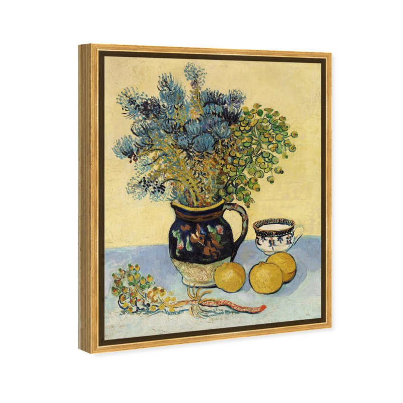 Impression sur toile «Van Gogh - Nature morte nature morte» par Oliver Gal, Floral and Botanical, Cadre doré