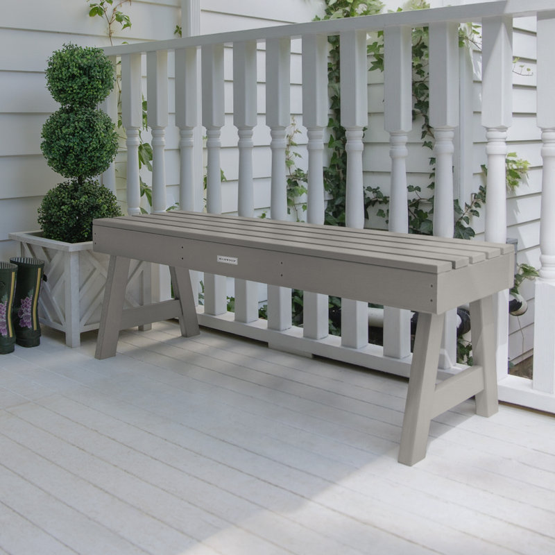 Banc de pique-nique en plastique Midwest, Gris havre