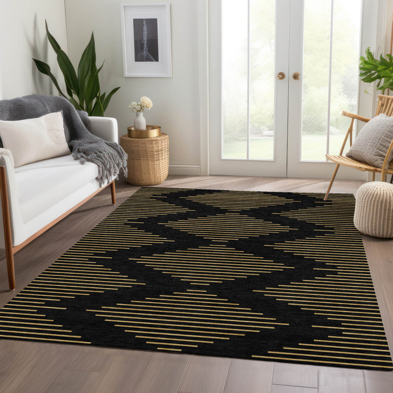 Premium Machine Washable Jahnke AMF1017 Geometric Rug, Rectangle 10' x 14'