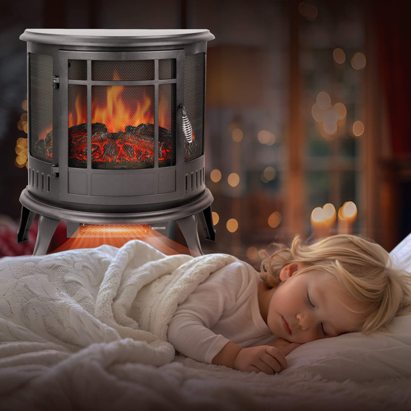 FLAME&SHADE 25" Electric Fireplace Heater - infrared heater with Realistic LED 3D Flames and Remote Contro, Fire Place Electric Freestanding, fake fireplace heaters for indoor use, Timer, 750 | 1500W