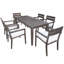 Ensemble de table de salle à manger d'extérieur en bois d'acacia, table et chaises-948830281